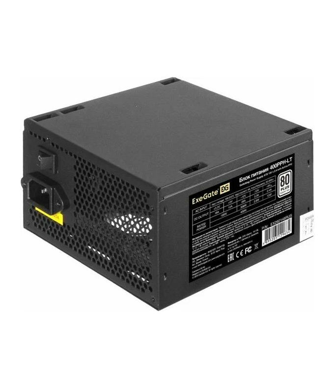 

Exegate Блок питания 400W ExeGate 80 PLUS® 400PPH-LT (ATX, APFC, КПД 82% (80 PLUS), 12cm f