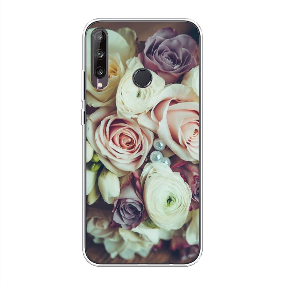

Чехол на Huawei P40 Lite E "Свадебный букет", Белый;фиолетовый, 612450-2