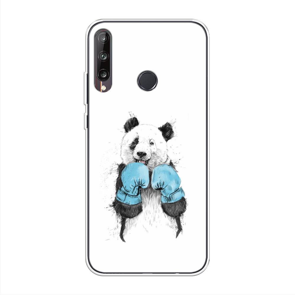 

Чехол на Huawei P40 Lite E "Панда боксер", Голубой;белый;серый, 612450-1