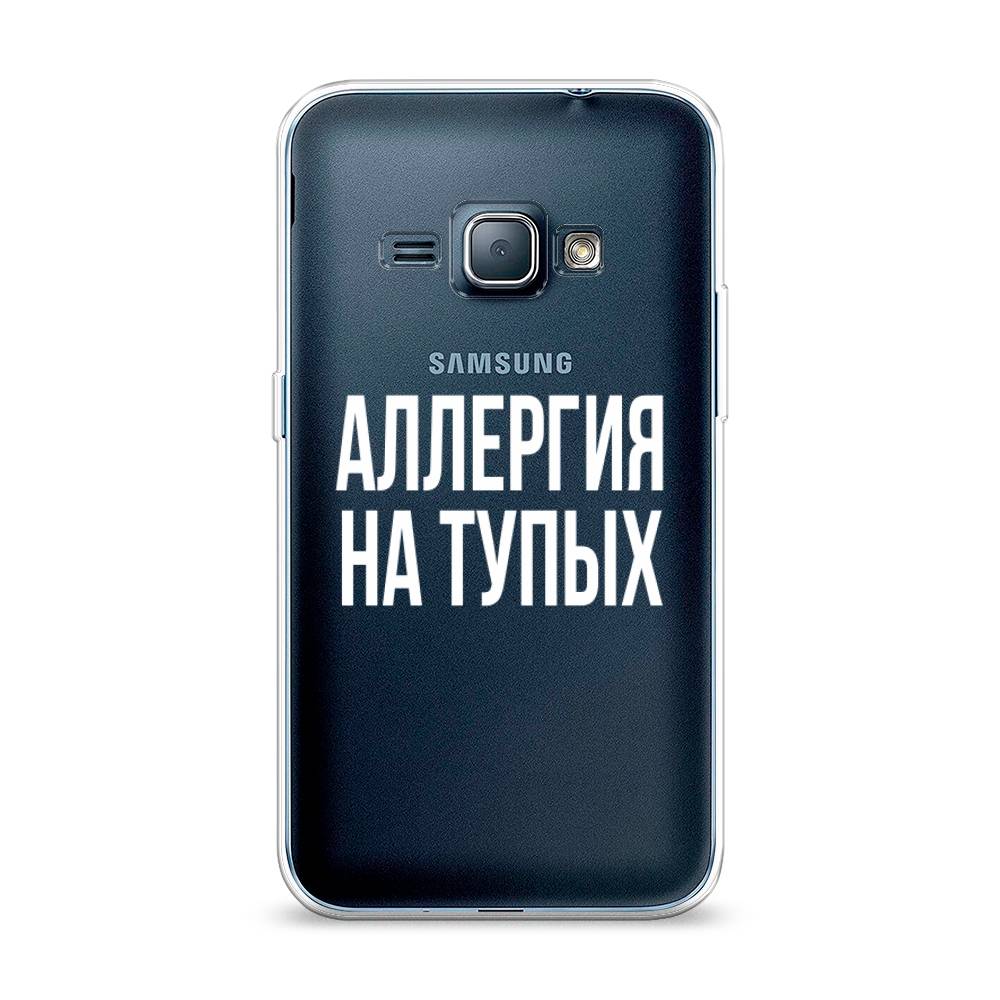 

Чехол Awog на Samsung Galaxy J1 2016 / Самсунг J1 2016 "Аллергия на тупых", Прозрачный;бежевый, 22150-6