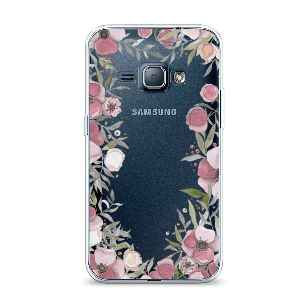 фото Чехол awog "розовая цветочная рамка" для samsung galaxy j1 2016