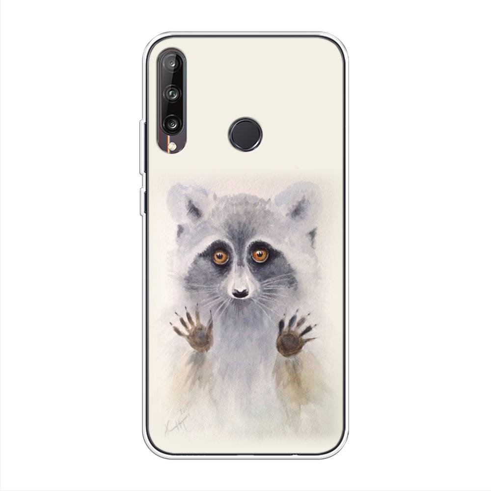 

Чехол на Huawei P40 Lite E "Енот за стеклом", Бежевый;серый, 612450-4