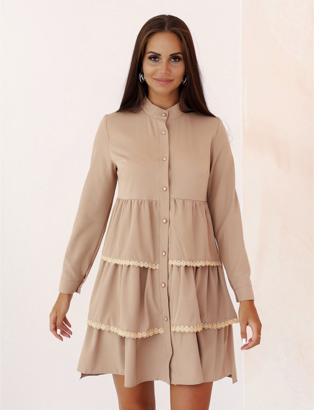 

Платье женское DAZZLE STYLE Ванесса бежевое 42 RU, Ванесса