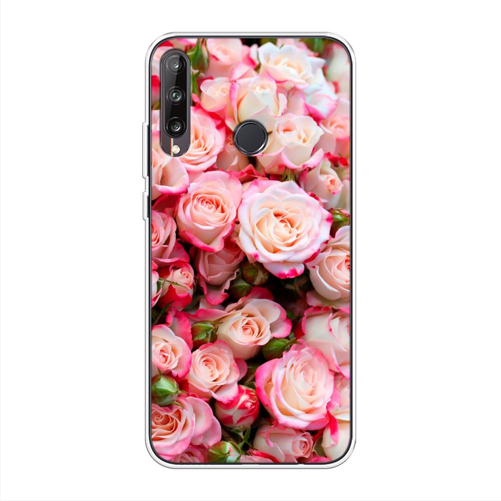 

Чехол на Huawei P40 Lite E "Много роз", Розовый, 612450-2