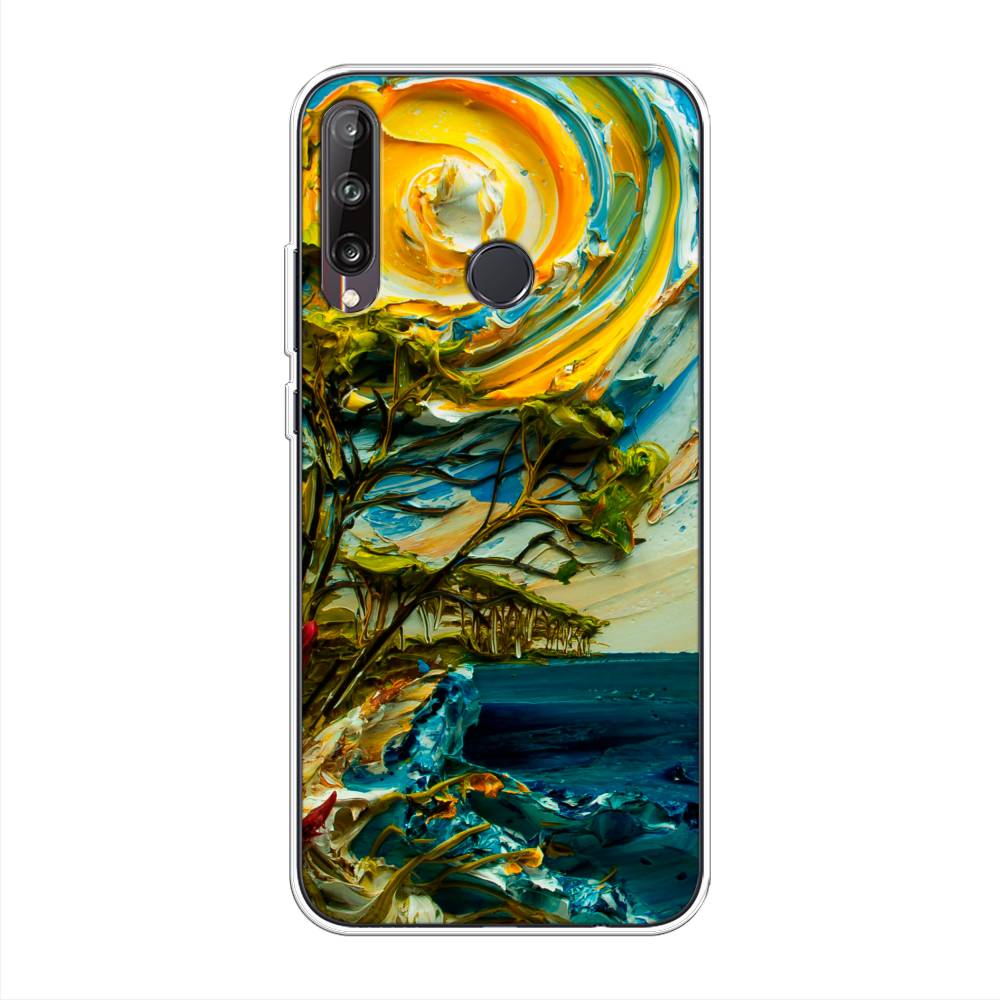 

Чехол на Huawei P40 Lite E "Солнце живопись", Желтый;синий, 612450-4