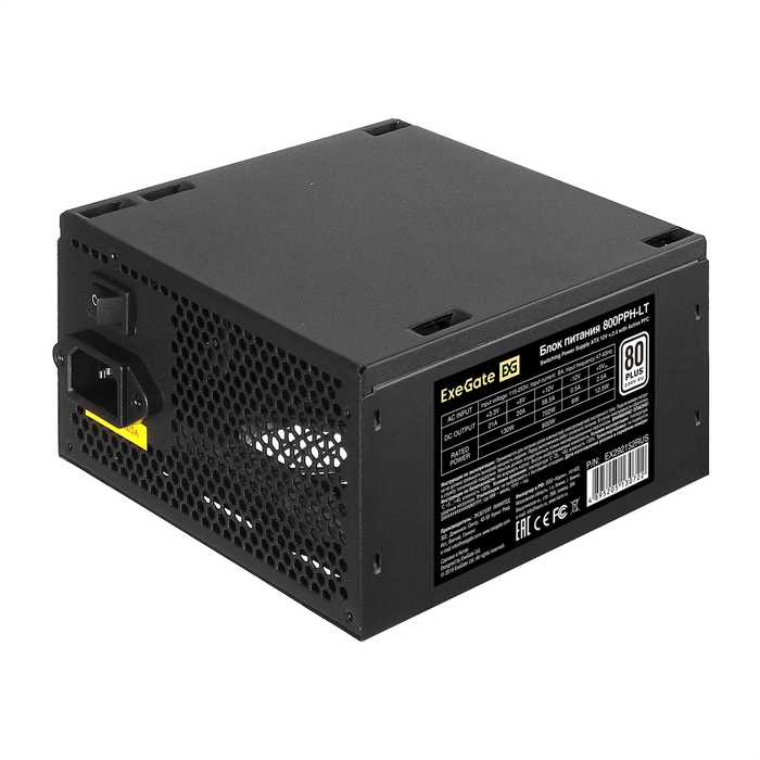 

Блок питания ExeGate 80 PLUS 800PPH LT OEM 800W (EX292152RUS-OEM), Черный, 80 PLUS 800PPH LT OEM