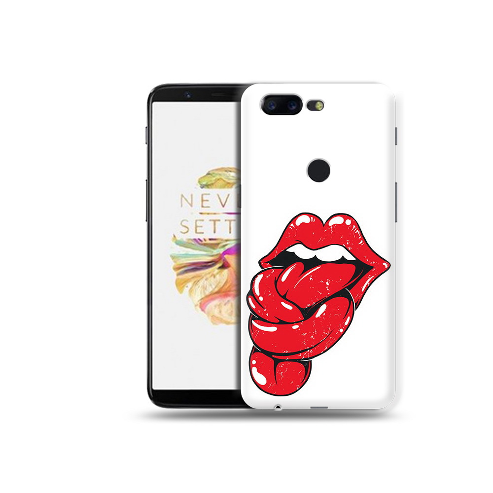 

Чехол MyPads Tocco для OnePlus 5T яркие губы с языком, Прозрачный, Tocco