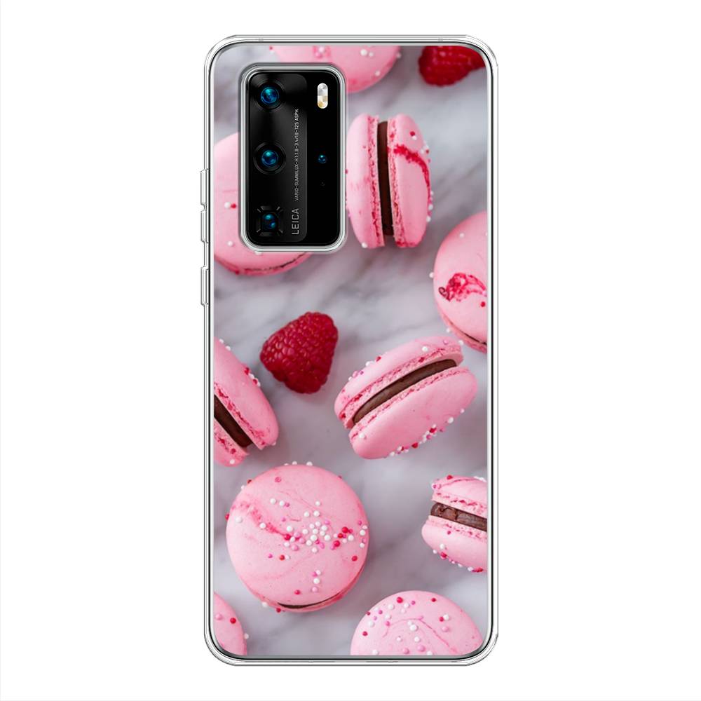 

Чехол Awog на Huawei P40 Pro "Макарони с малиной", Серый;розовый, 610950-10