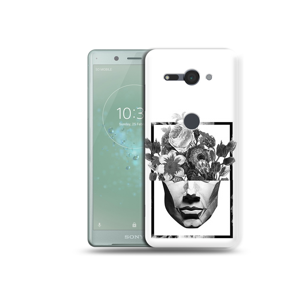 

Чехол MyPads Tocco для Sony Xperia XZ2 Compact черно белая ваза в абстракции, Прозрачный, Tocco
