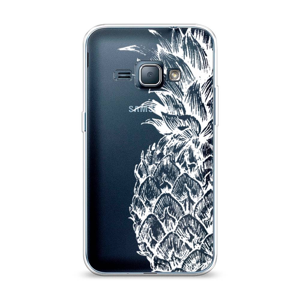 

Чехол Awog на Samsung Galaxy J1 2016 / Самсунг J1 2016 "Ананас графика белая", Белый, 22150-10
