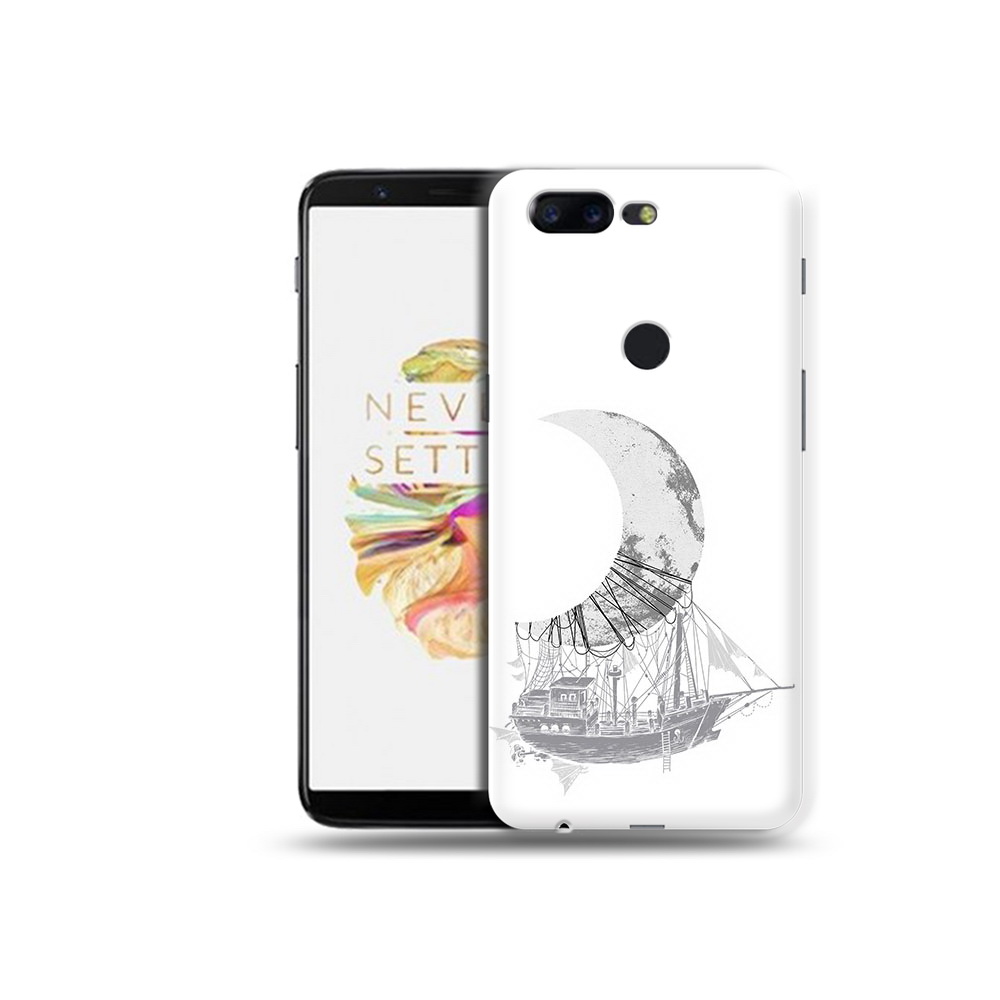 

Чехол MyPads Tocco для OnePlus 5T черно белый корабль полумесяц, Прозрачный, Tocco