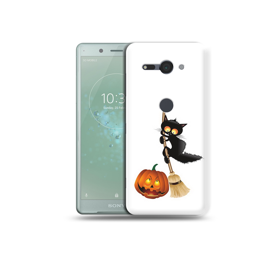 

Чехол MyPads Tocco для Sony Xperia XZ2 Compact хэлуинский котик, Прозрачный, Tocco