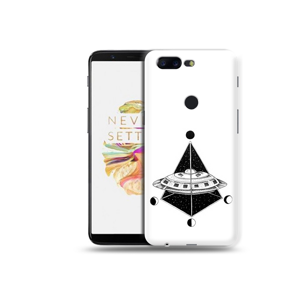 

Чехол MyPads Tocco для OnePlus 5T черно белая летающая тарелка, Прозрачный, Tocco