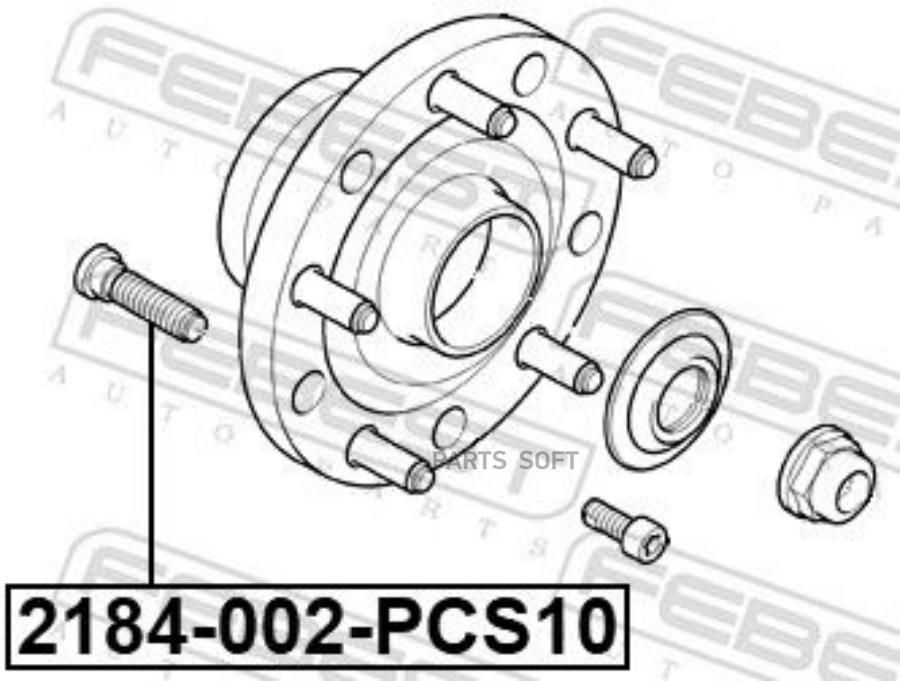 

Шпилька Колёсная (10 Шт. В Упаковке) Febest арт. 2184-002-PCS10