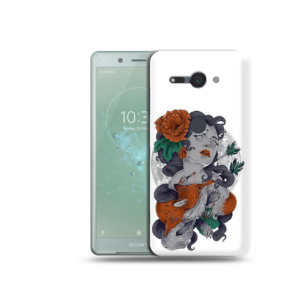 

Чехол MyPads Tocco для Sony Xperia XZ2 Compact темная девушка с лисой, Прозрачный, Tocco