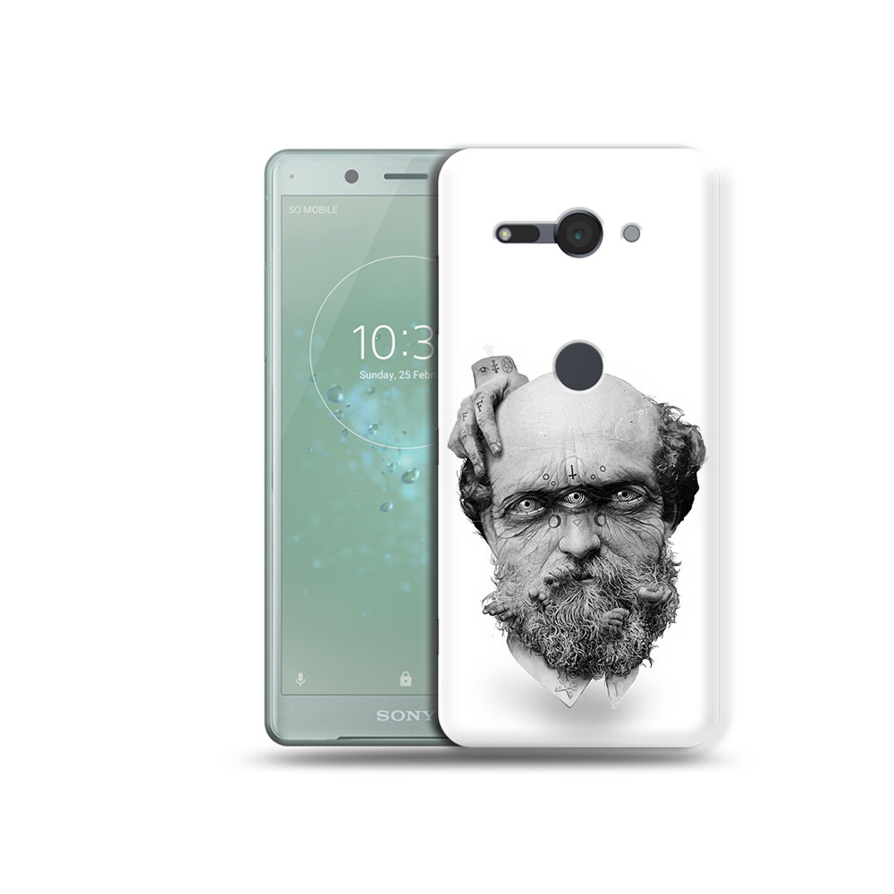 

Чехол MyPads Tocco для Sony Xperia XZ2 Compact страшный бородатый мужчина абстракция, Прозрачный, Tocco