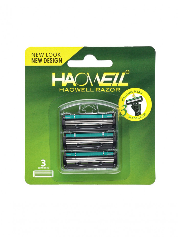 Cменные кассеты Haowell c 3 многоразовыми лезвиями для станка плавающая головка