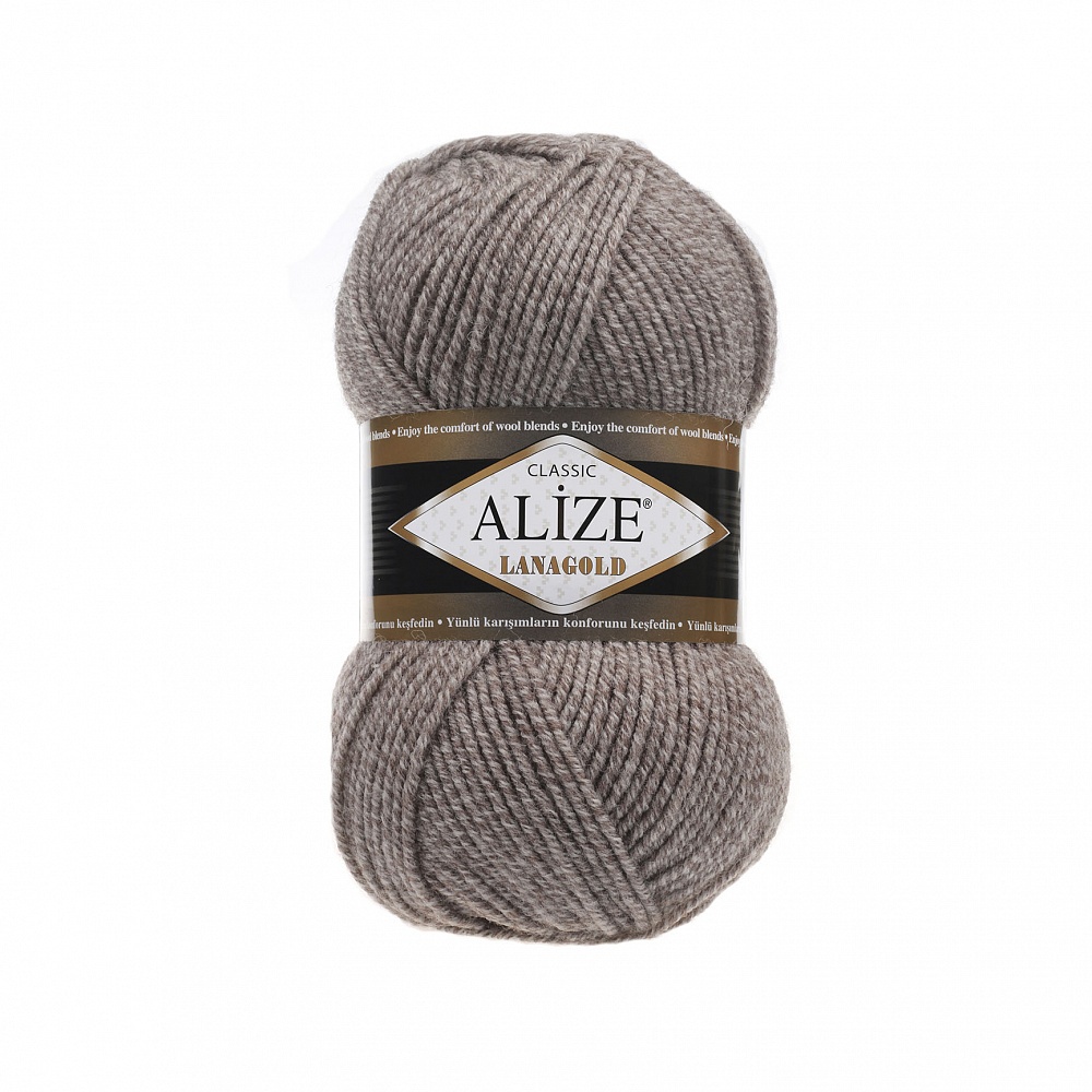 

Пряжа Alize LanaGold, 49% шерсть, 51% акрил, 500 гр, 240 м, цвет 650, Коричневый