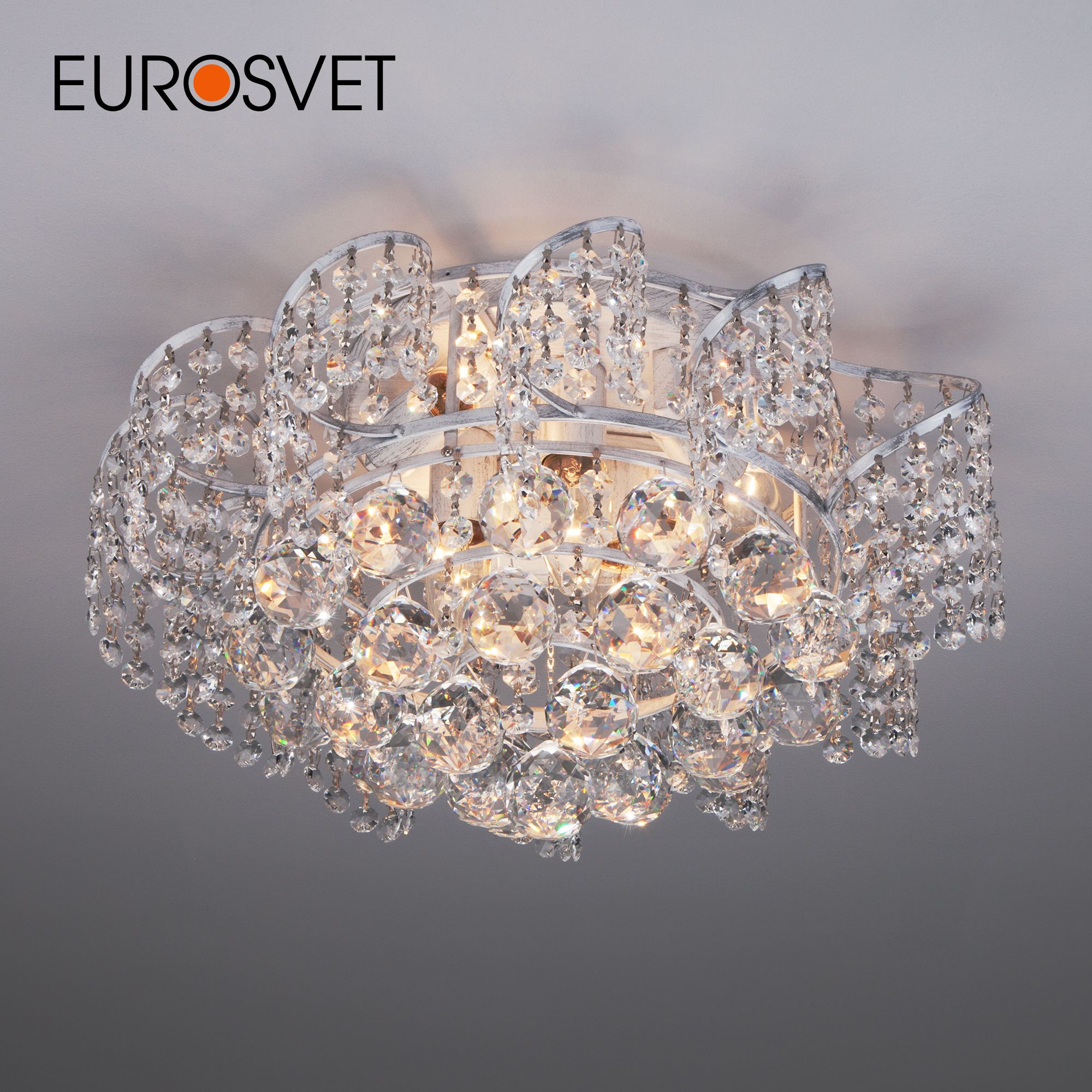 

Люстра потолочная Eurosvet 16017/6, 16017/6 белый с серебром Strotskis