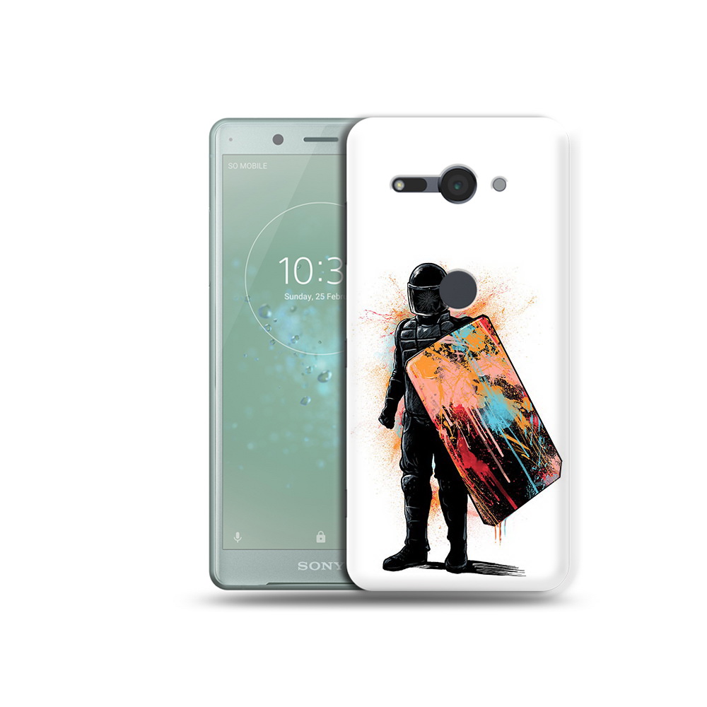 

Чехол MyPads Tocco для Sony Xperia XZ2 Compact солдат с красочным щитом, Прозрачный, Tocco