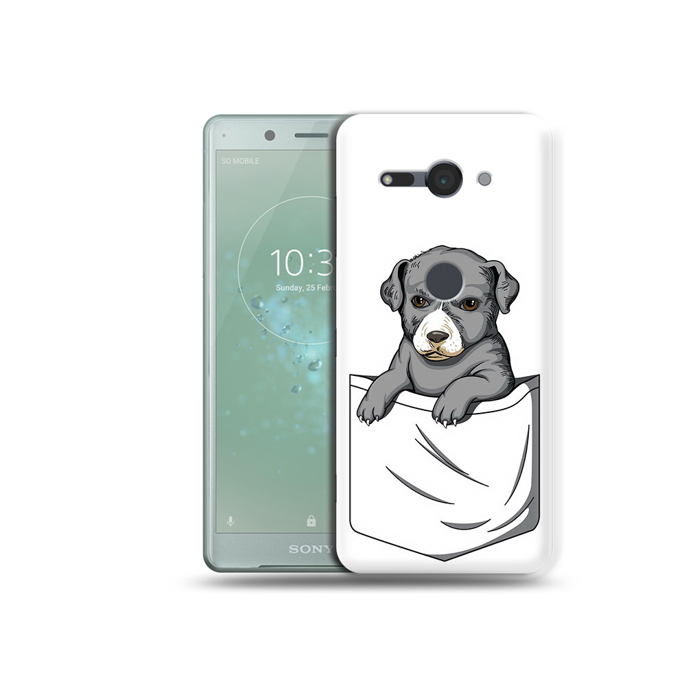 

Чехол MyPads Tocco для Sony Xperia XZ2 Compact собачка в кармане, Прозрачный, Tocco