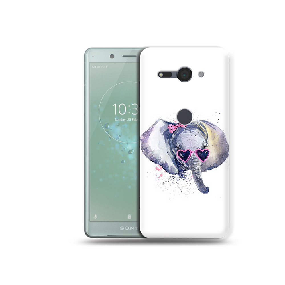 

Чехол MyPads Tocco для Sony Xperia XZ2 Compact слоник в очках, Прозрачный, Tocco