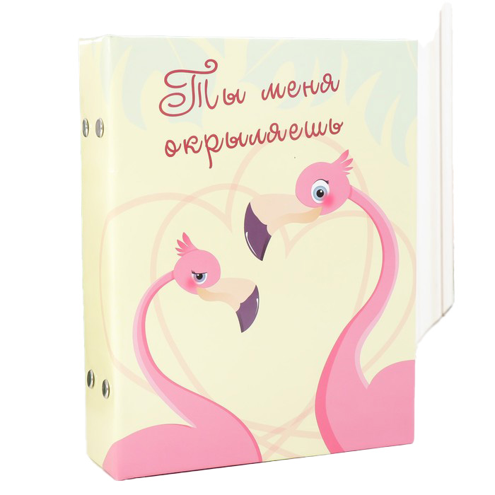 

Фотоальбом на 100 фото 13х18 см "Фламинго - Ты меня окрыляешь" 19,5х15,5х4 см, Желтый;розовый