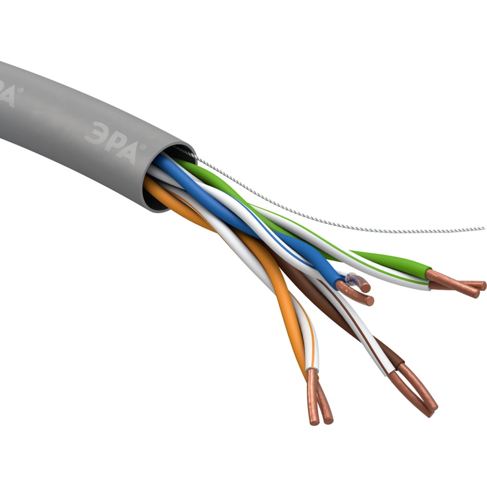 Кабель ЭРА витая пара U/UTP 4x2x24AWG Cat5e CU PVC 305м SIMPLE Б0044426