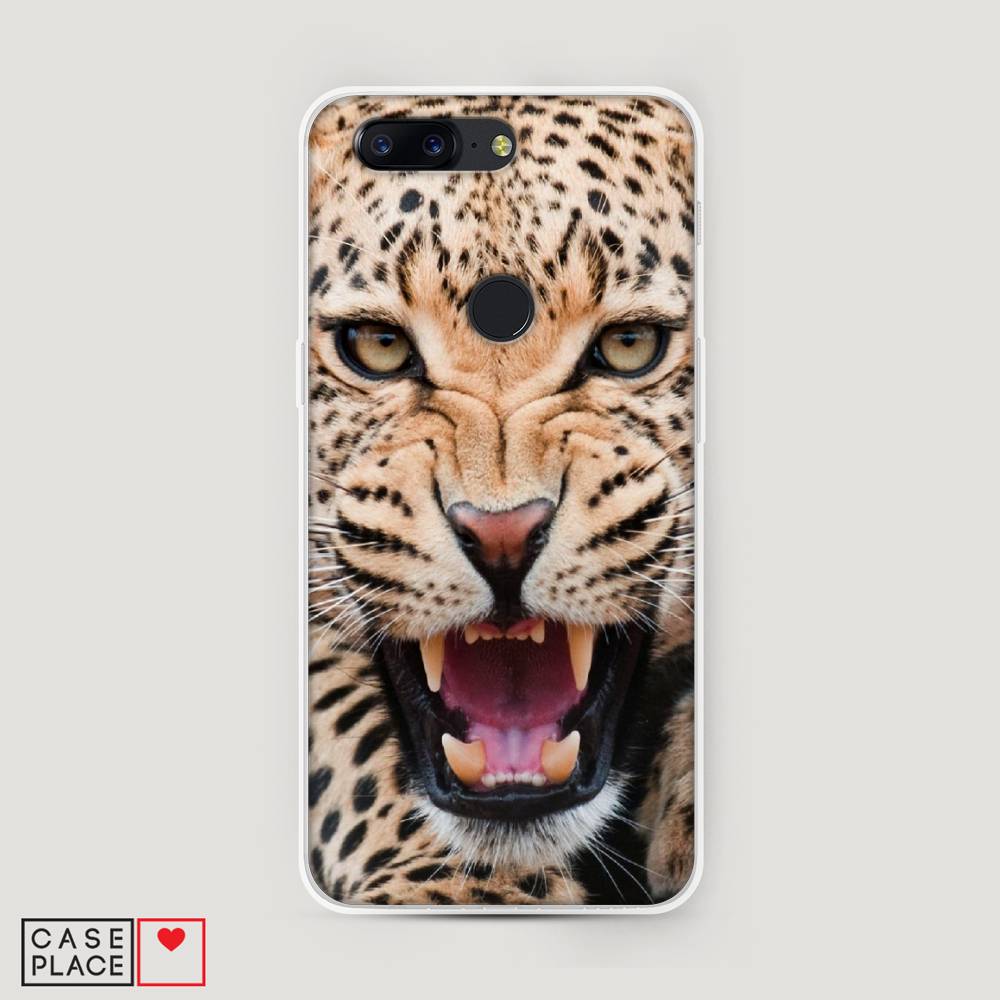 

Чехол на OnePlus 5T "Леопард 3d", Бежевый;черный, 150350-6