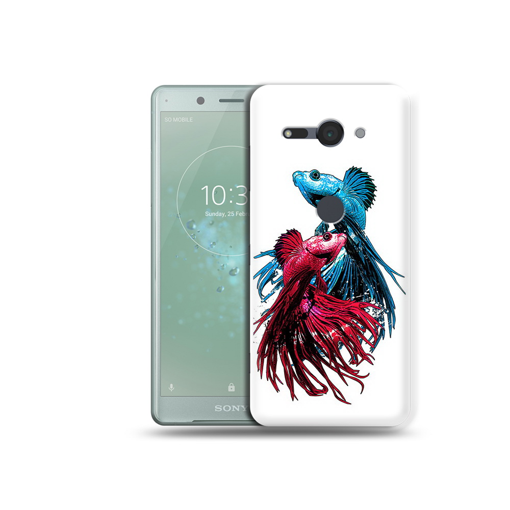 

Чехол MyPads Tocco для Sony Xperia XZ2 Compact рыбы петушки, Прозрачный, Tocco