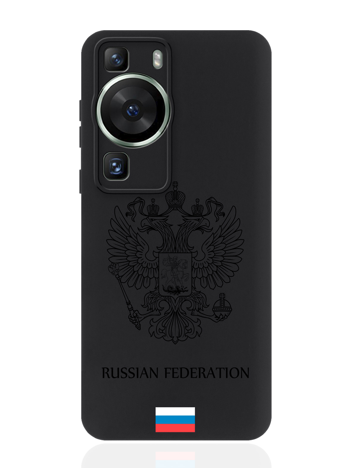 

Чехол для смартфона Huawei P60 черный силиконовый Черный лаковый Герб Россия, Huawei P60