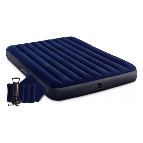 Надувной матрас Intex Classic downy airbed fiber-tech с насосом 64765 203x152x25 см