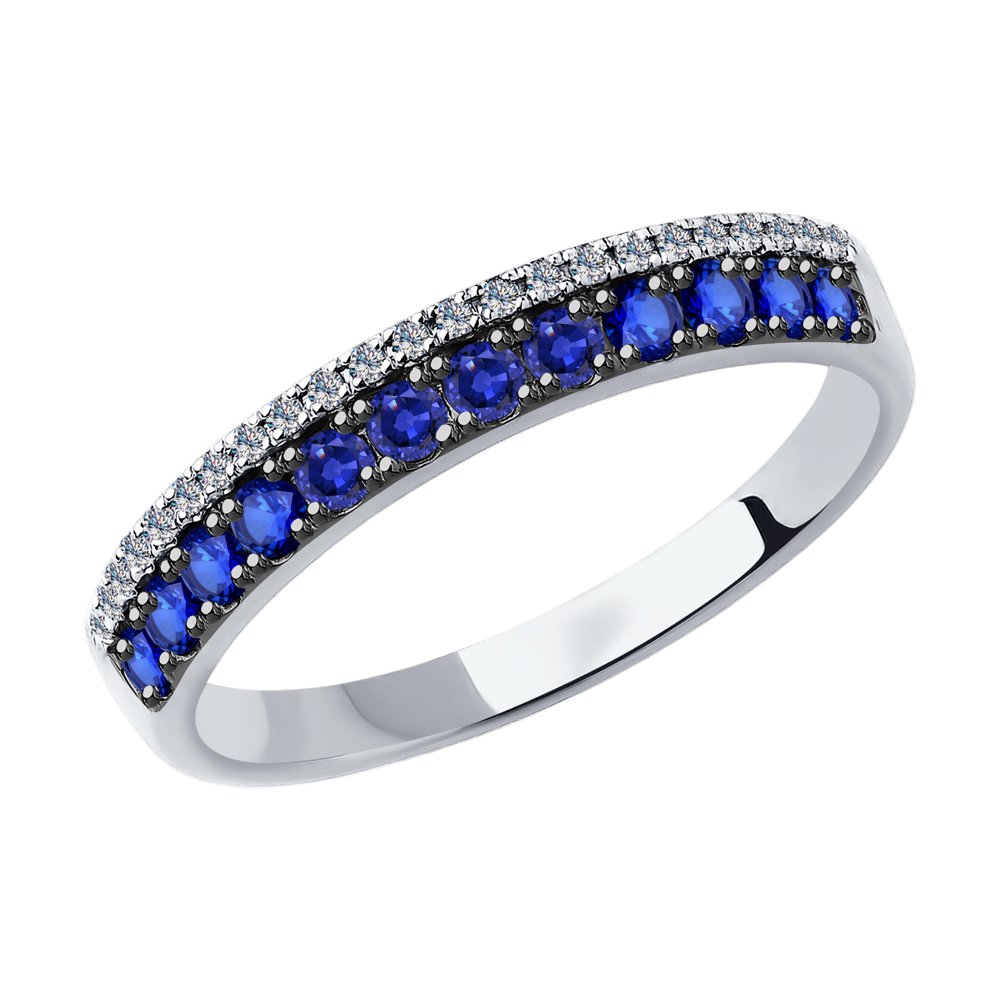 

Кольцо из золота р.  SOKOLOV Diamonds 2011037-3, бриллиант\сапфир, 2011037-3