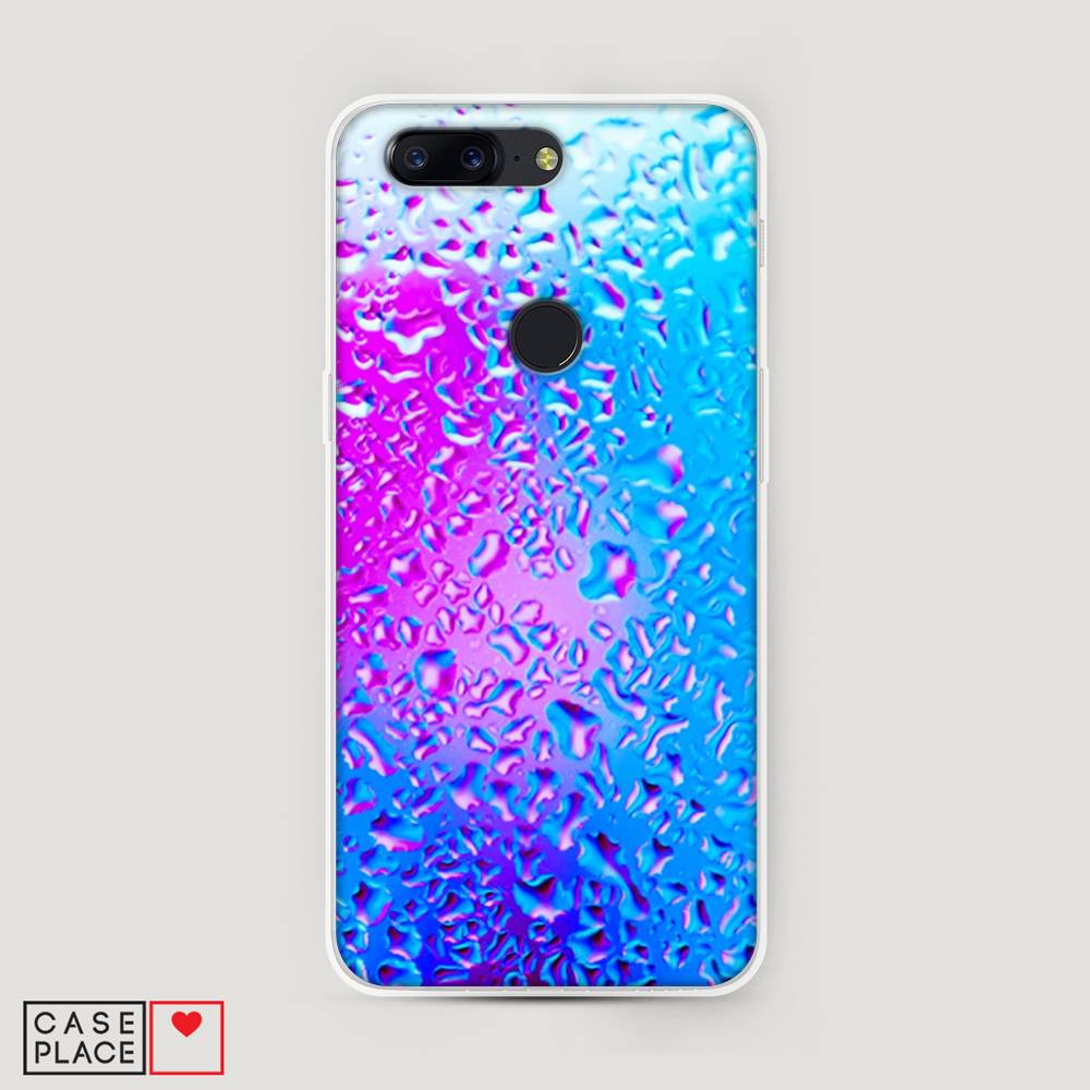 

Чехол на OnePlus 5T "Капли на стекле", Голубой;розовый, 150350-3