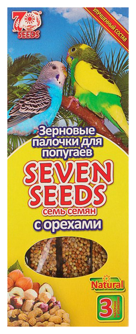 Палочки для попугаев Seven Seeds, орехи, 3 шт, 90 г