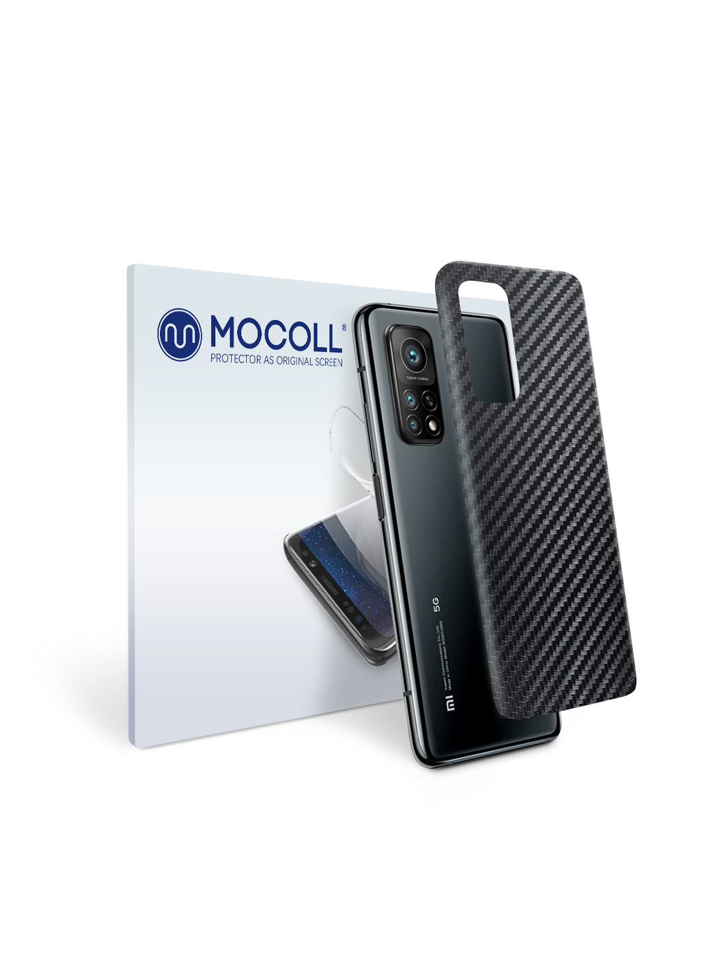 

Пленка защитная MOCOLL для задней панели Xiaomi Mi 10T Lite Карбон черный