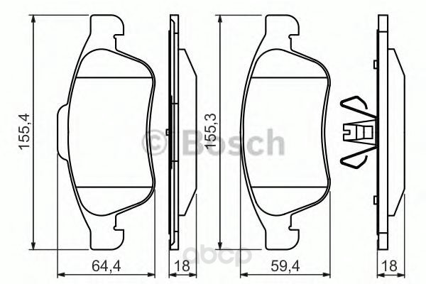 

Тормозные колодки Bosch передние дисковые 986494441, Колодки тормозные дисковые передние