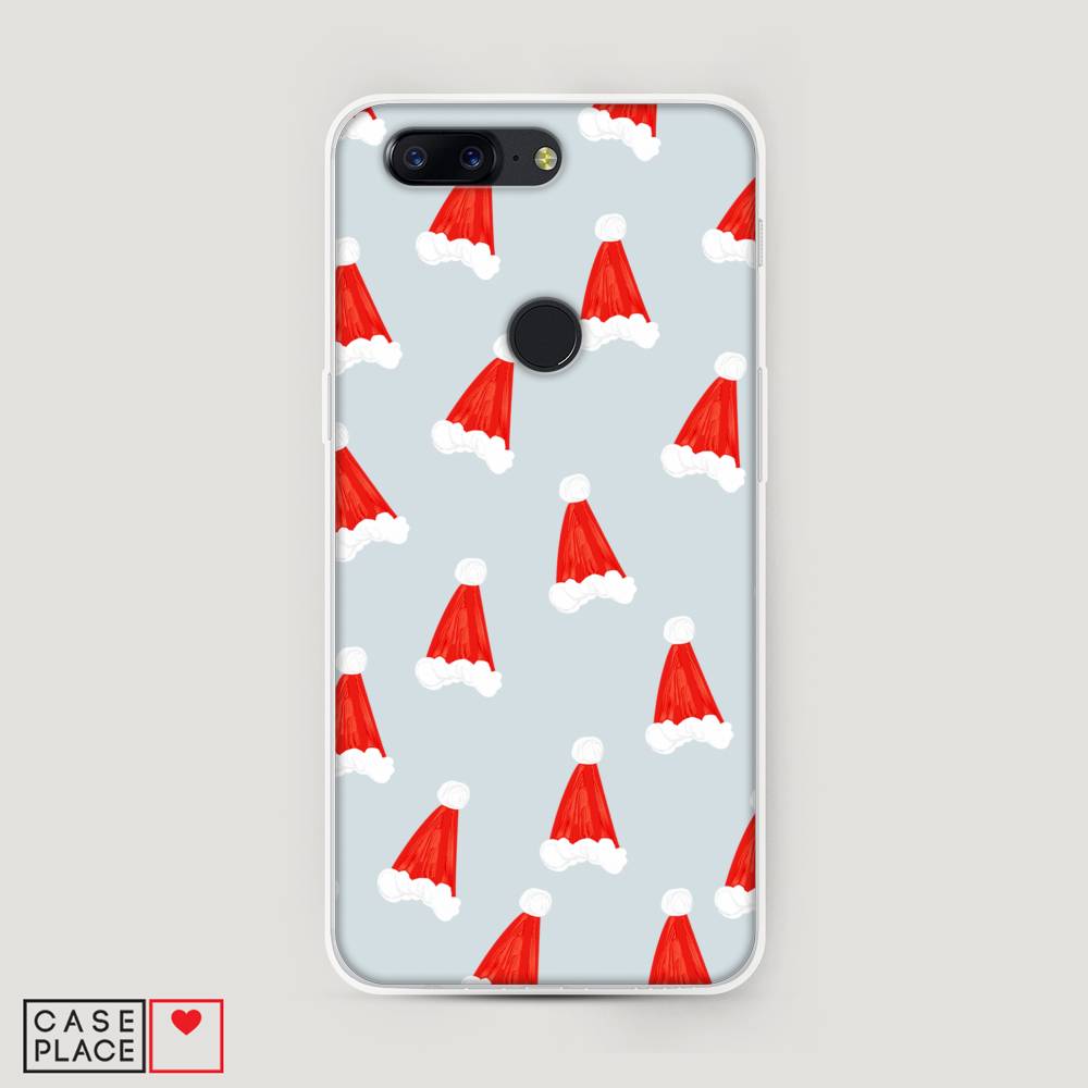 

Чехол на OnePlus 5T "Новогодние шапочки", Белый;красный;серый, 150350-5