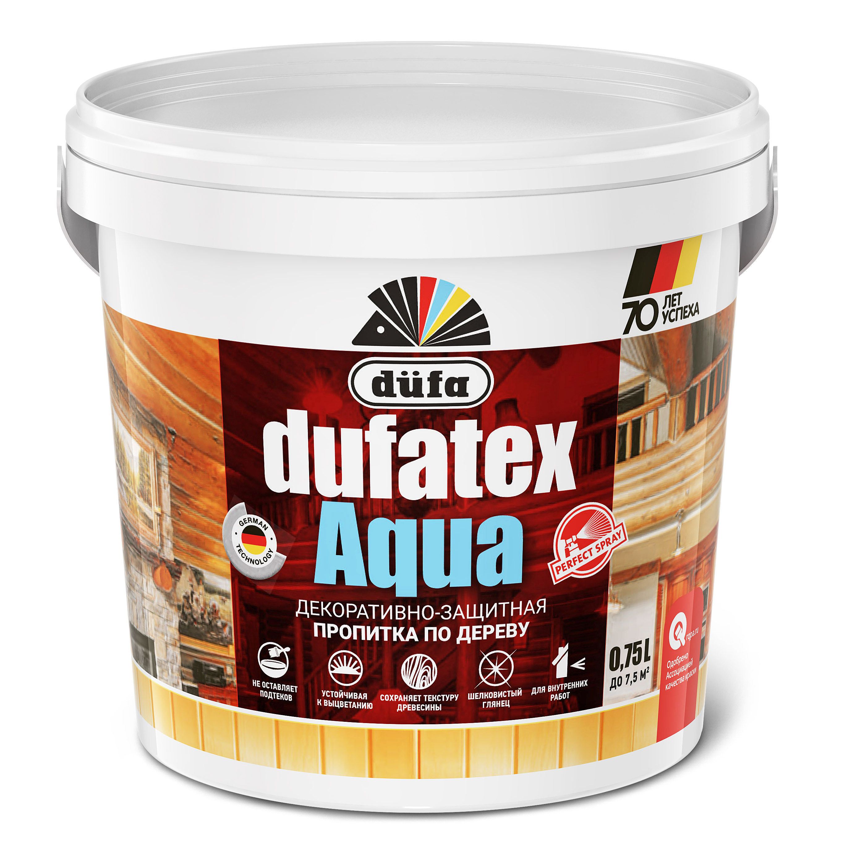 Пропитка для древесины Dufa Dufatex-Aqua белая, 750 мл