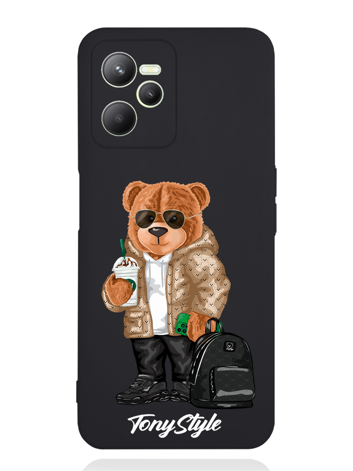 

Чехол Tony Style RealMe C35 Tony Style в очках, Коричневый;черный;белый, RealMe C35 Tony Style в очках