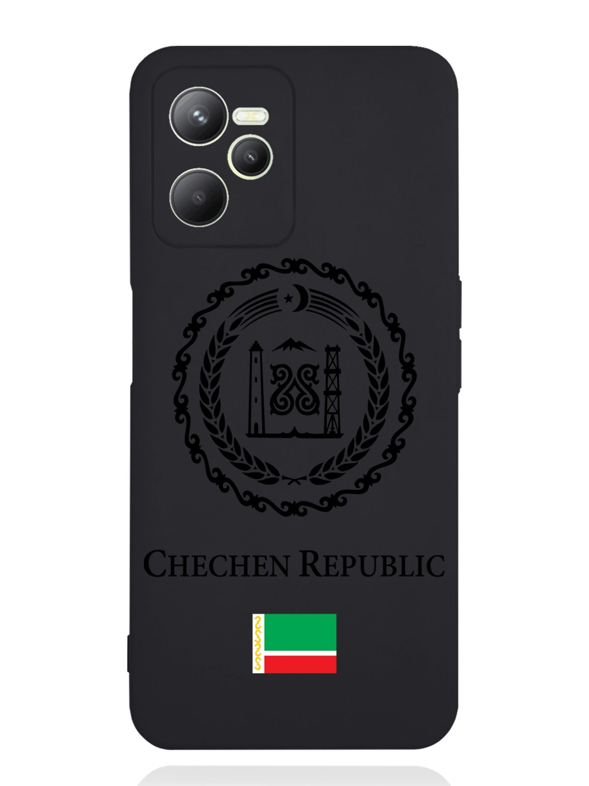 

Чехол SignumCase RealMe C35 Черный лаковый Герб Чечни, RealMe C35 Черный лаковый Герб Чечни