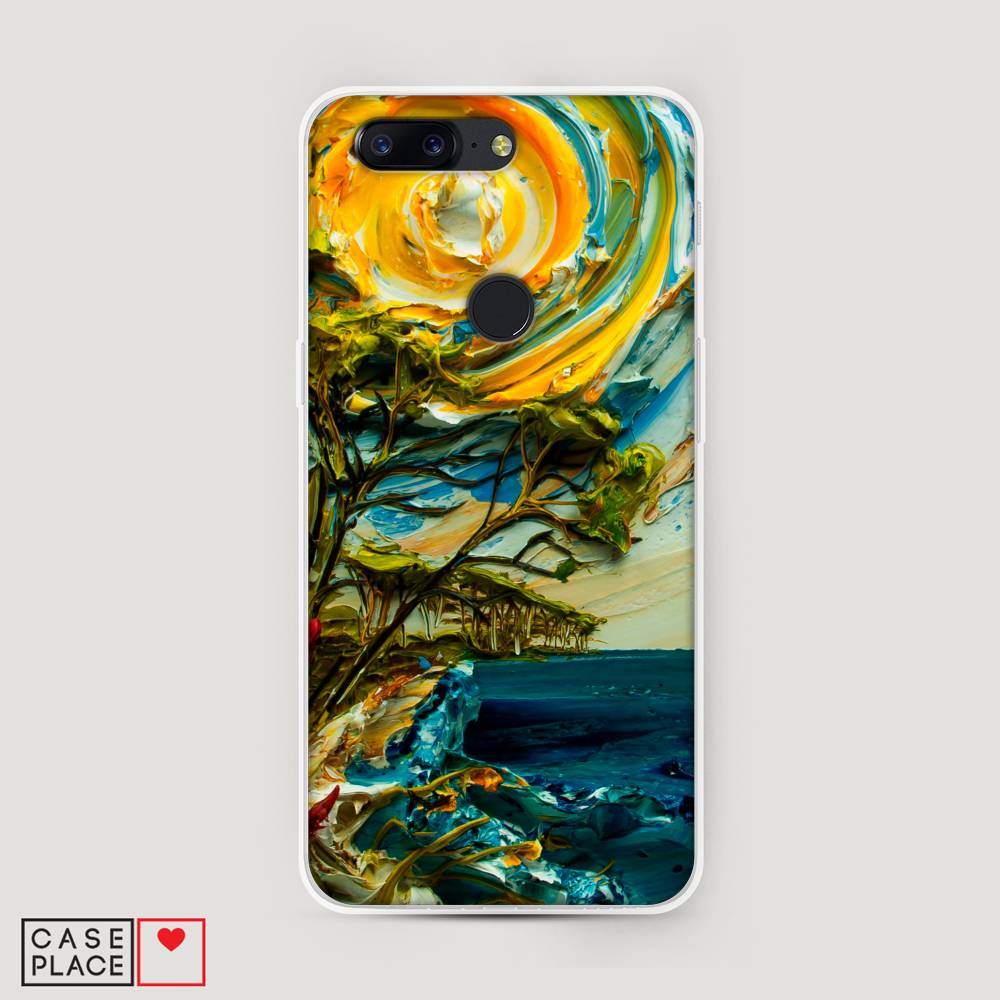 

Чехол на OnePlus 5T "Солнце живопись", Желтый;синий, 150350-4