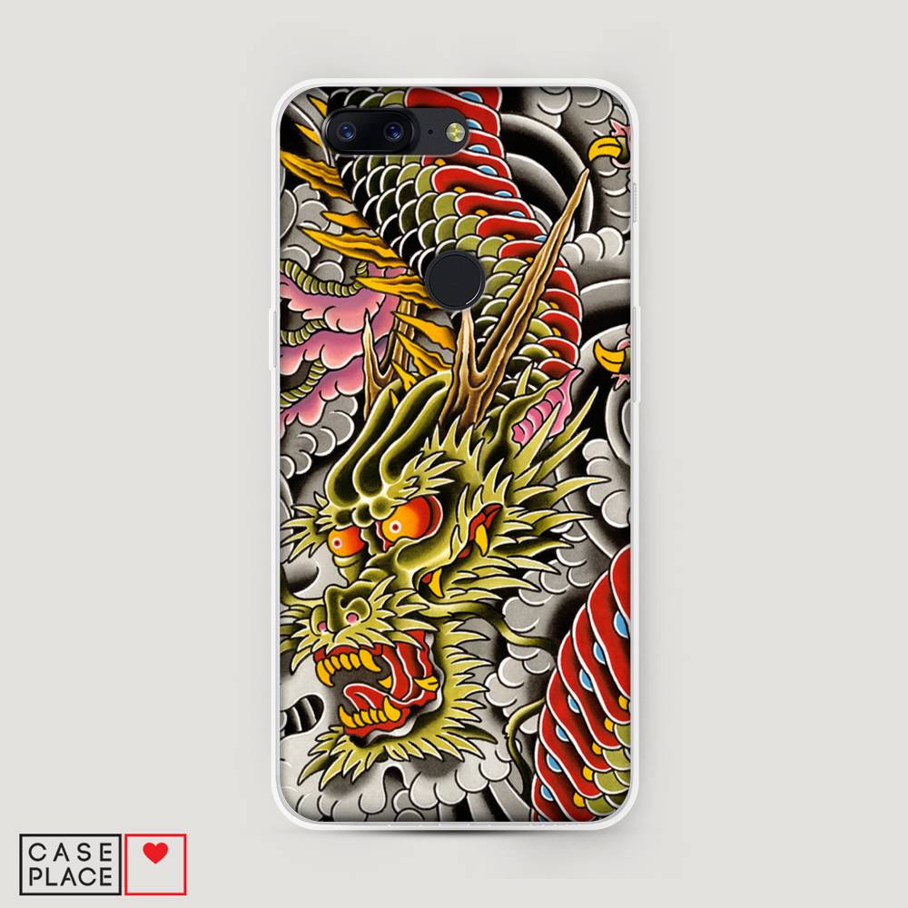

Чехол на OnePlus 5T "Японский дракон", Желтый;розовый;красный, 150350-4
