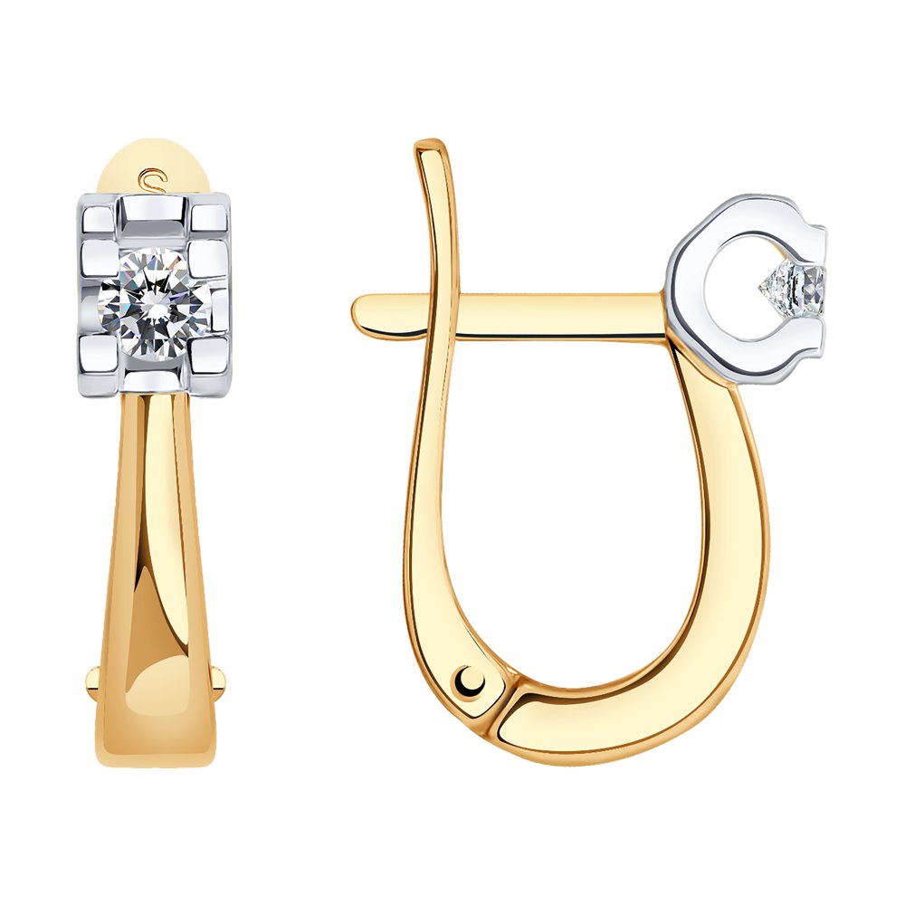 

Серьги из красного золота с бриллиантом SOKOLOV Diamonds 1021246, 1021246