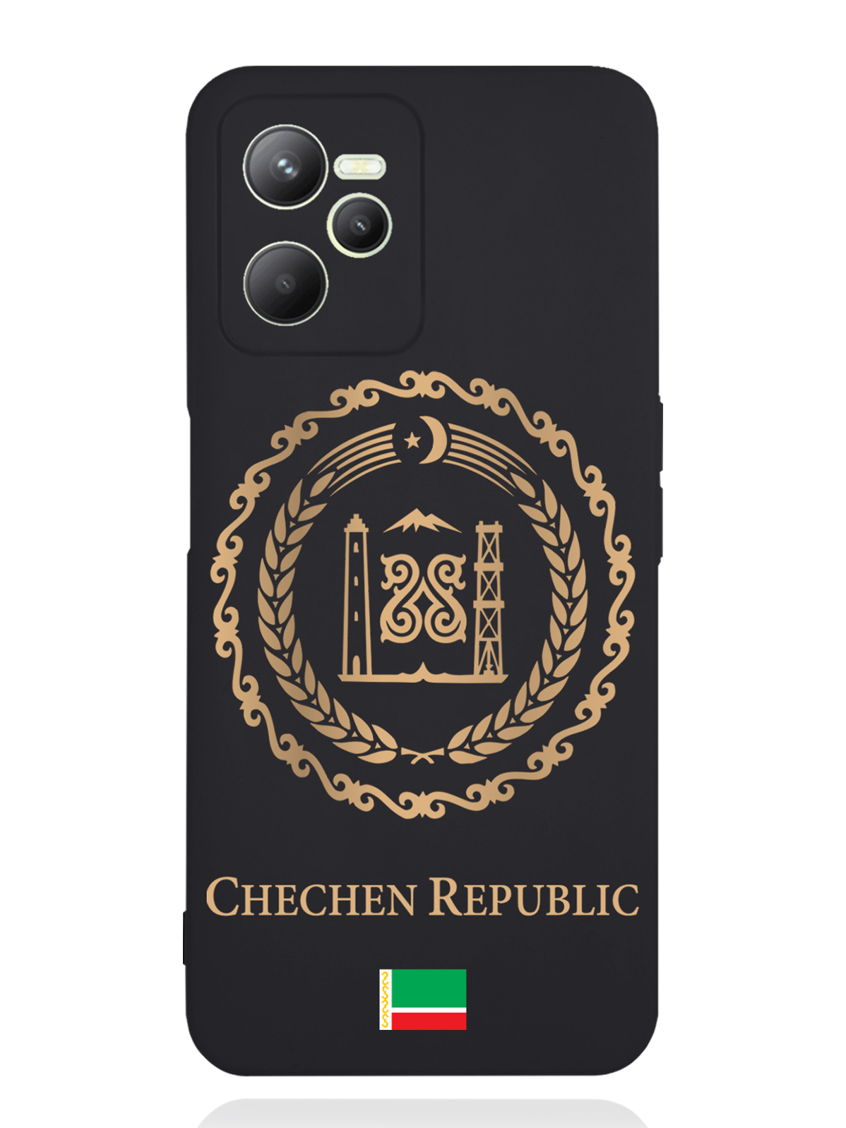 

Чехол SignumCase RealMe C35 Золотой Герб Чечни, Золотистый;черный, RealMe C35 Золотой Герб Чечни