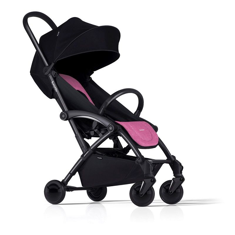 фото Коляска прогулочная bumprider connect 2 black/pink + дождевик и сумка для мамы