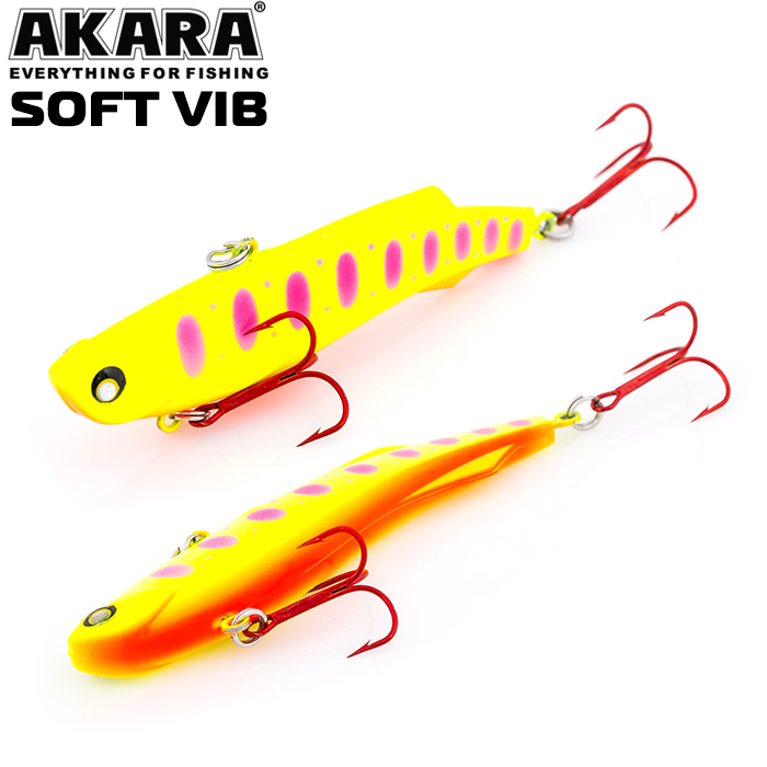 

Воблер Akara раттлин Soft Vib 75 мм 17 гр 3/5 oz 2,9 in A141, Разноцветный, Soft Vib