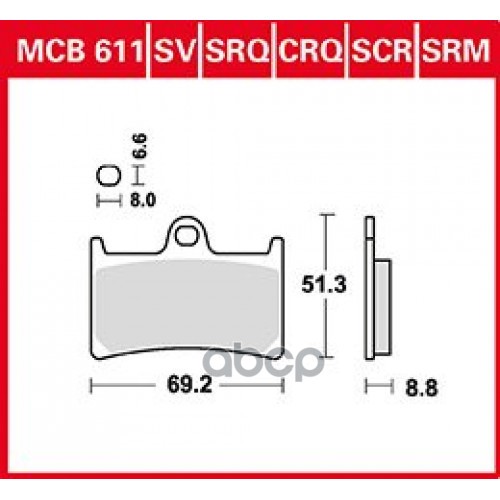 

Тормозные колодки TRW/Lucas передние для мотоциклов MCB611CRQ