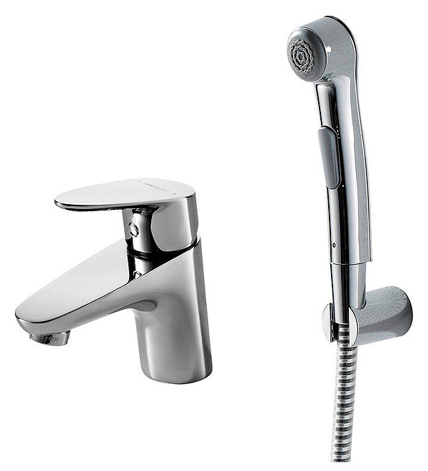 

Смеситель для раковины Bravat DROP с гигиеническим душем, хром (F14898C-2)