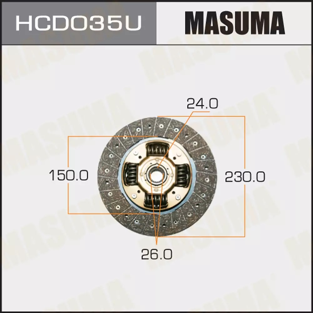 

Диск сцепления Honda CR-V II 01>07 Masuma HCD035U